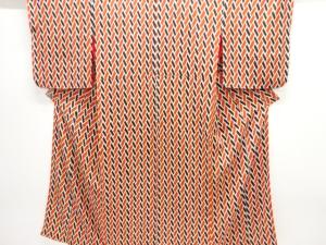 大正ロマン　紋錦紗　桧垣模様着物